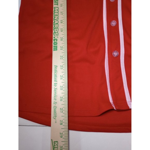 Molpe Athletic Unisex Men Women Xxl Apparel Button Up Jersey Red White Trim NEW - Picture 5 of 6
